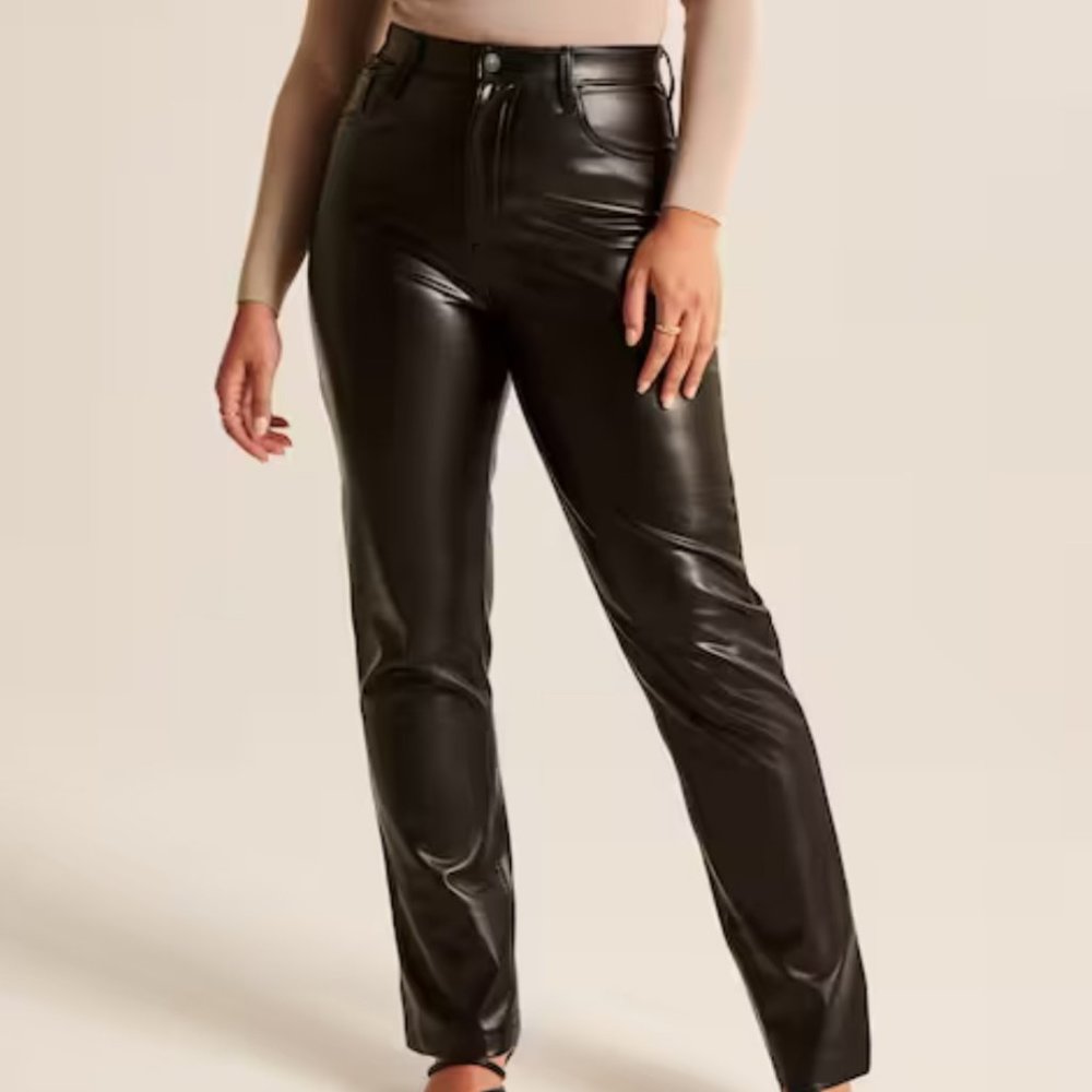 The 90's Straight Ultra High Rise Vegan Leather
